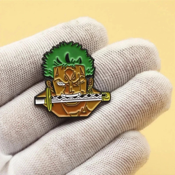 Green sword enamel one piece Luffy manga pins anime manga pop Zoro otaku mens gi - Picture 7 of 7